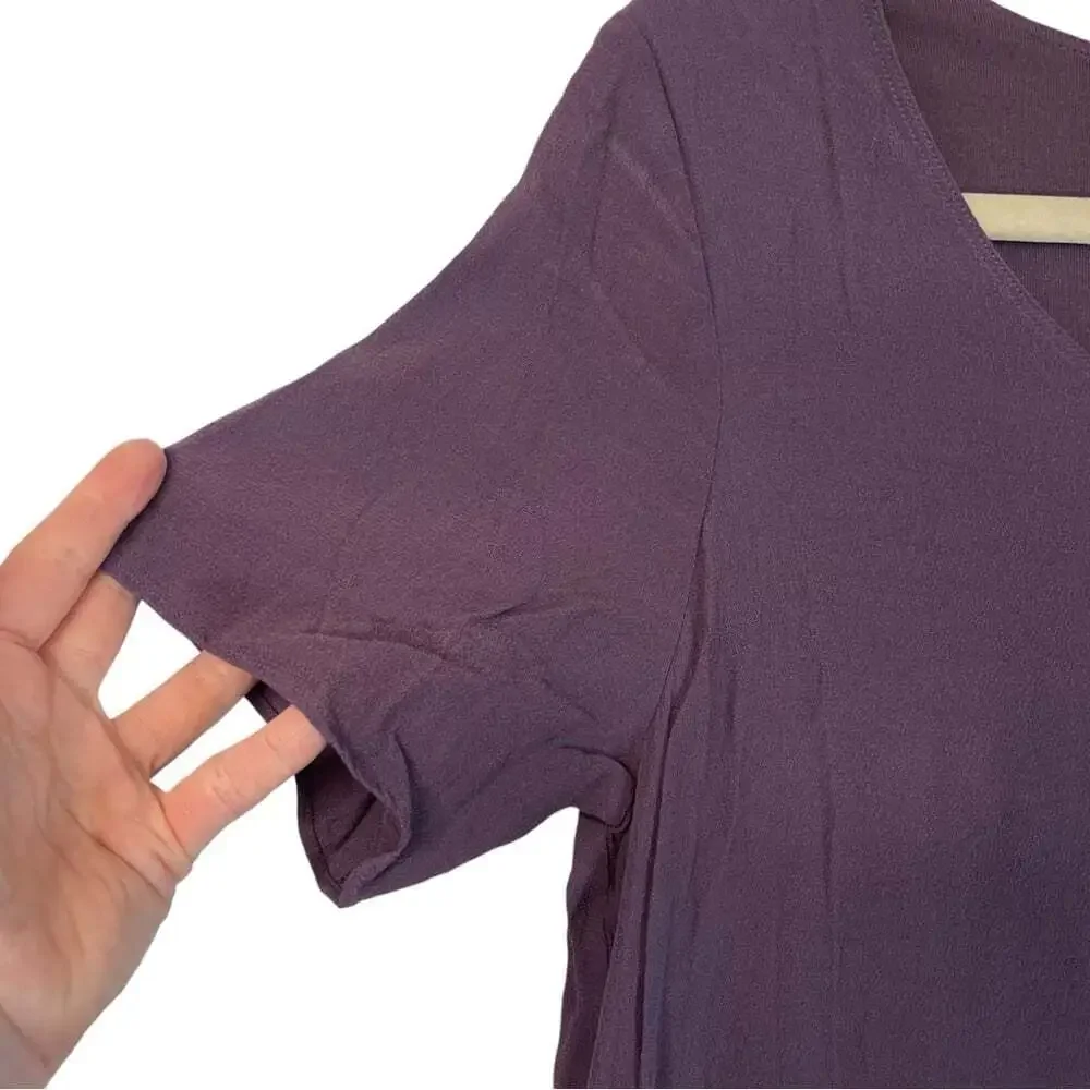 Aritzia Wilfred Free Teigen Dress Size M Purple Short Sleeve Midi Casual Minimal